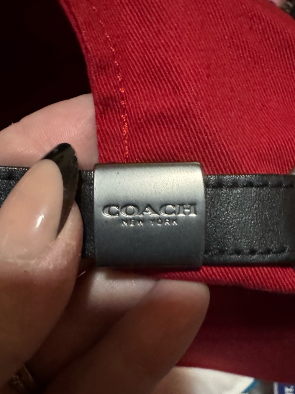 Coach F33774 Flat Brim Hat (Red/Black) - Like New - Picture 7 of 8
